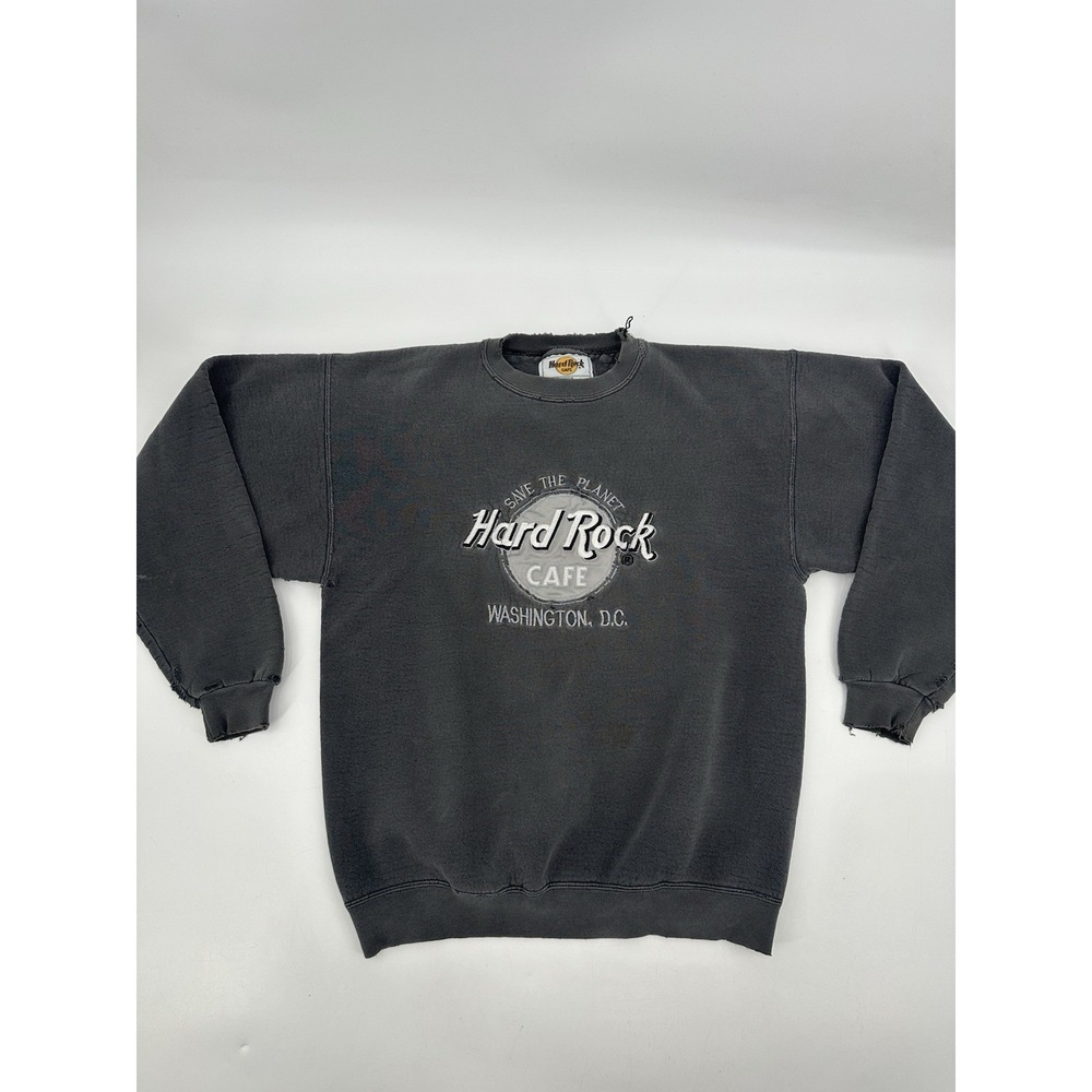 Vintage Hard Rock Cafe Sweater Save The‎ Planet Washington Men's Sz Medium Gray